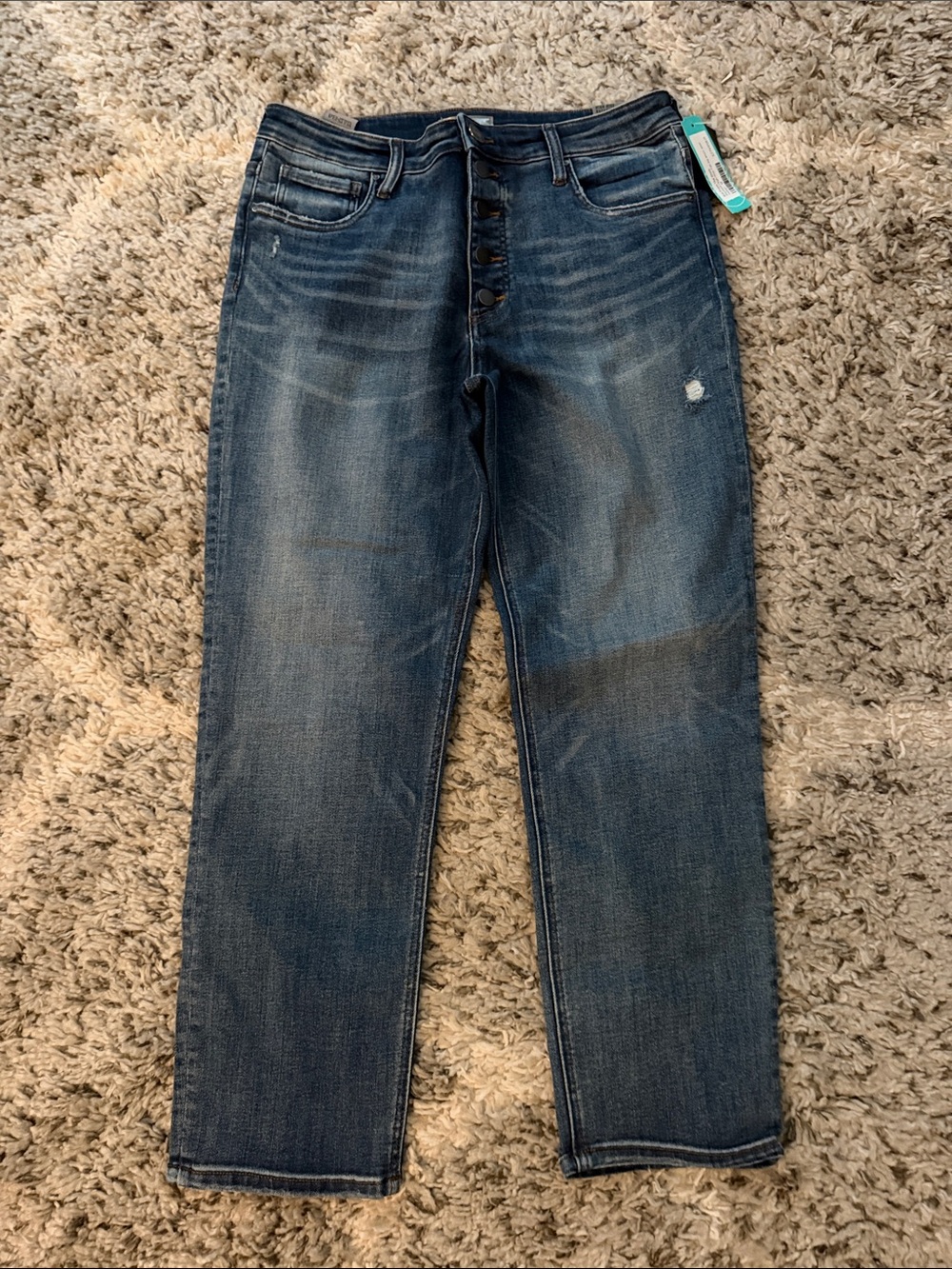 Kut from the Kloth Women's Dark Blue Straight-Leg Button-Fly Jeans